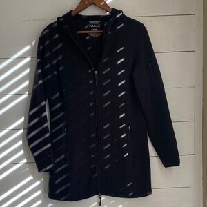 L.L.Bean Black Hooded Full-Zip Sweater-fleece jacket